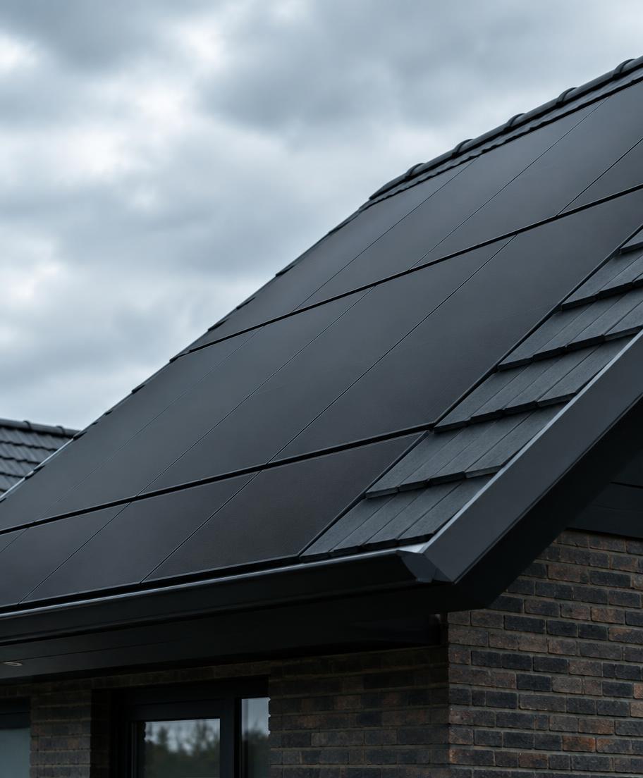 Geïntegreerde zonnepanelen op een dak